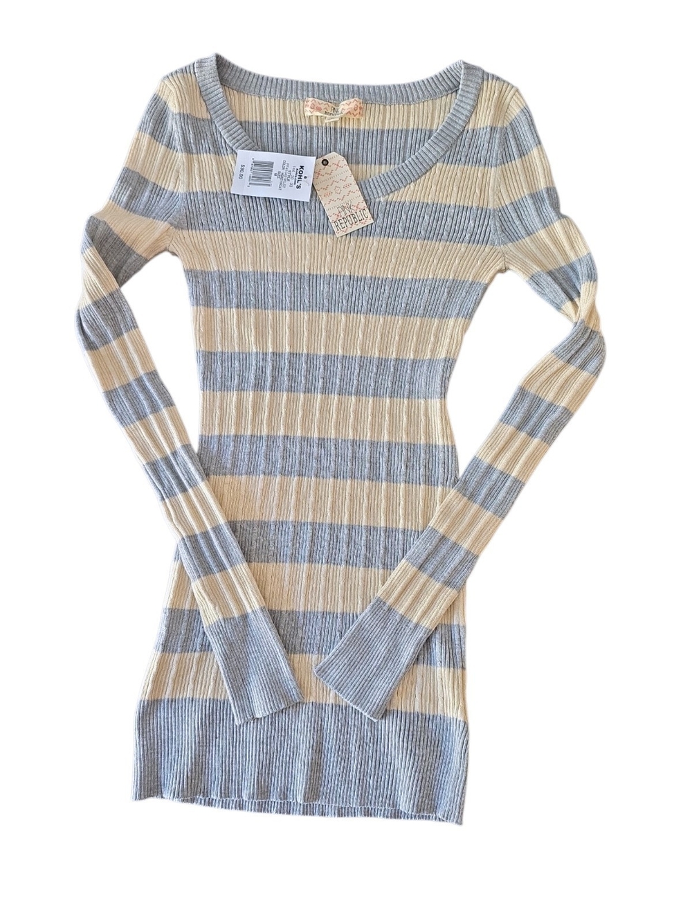 PNK Republic Striped Ribbed Sweater NWT Size M